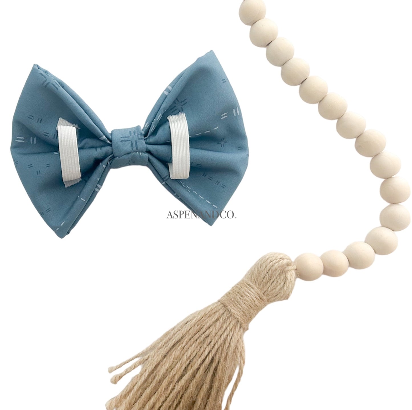 Fluffy Dog Collar Bow Tie -Classic Robin's Egg