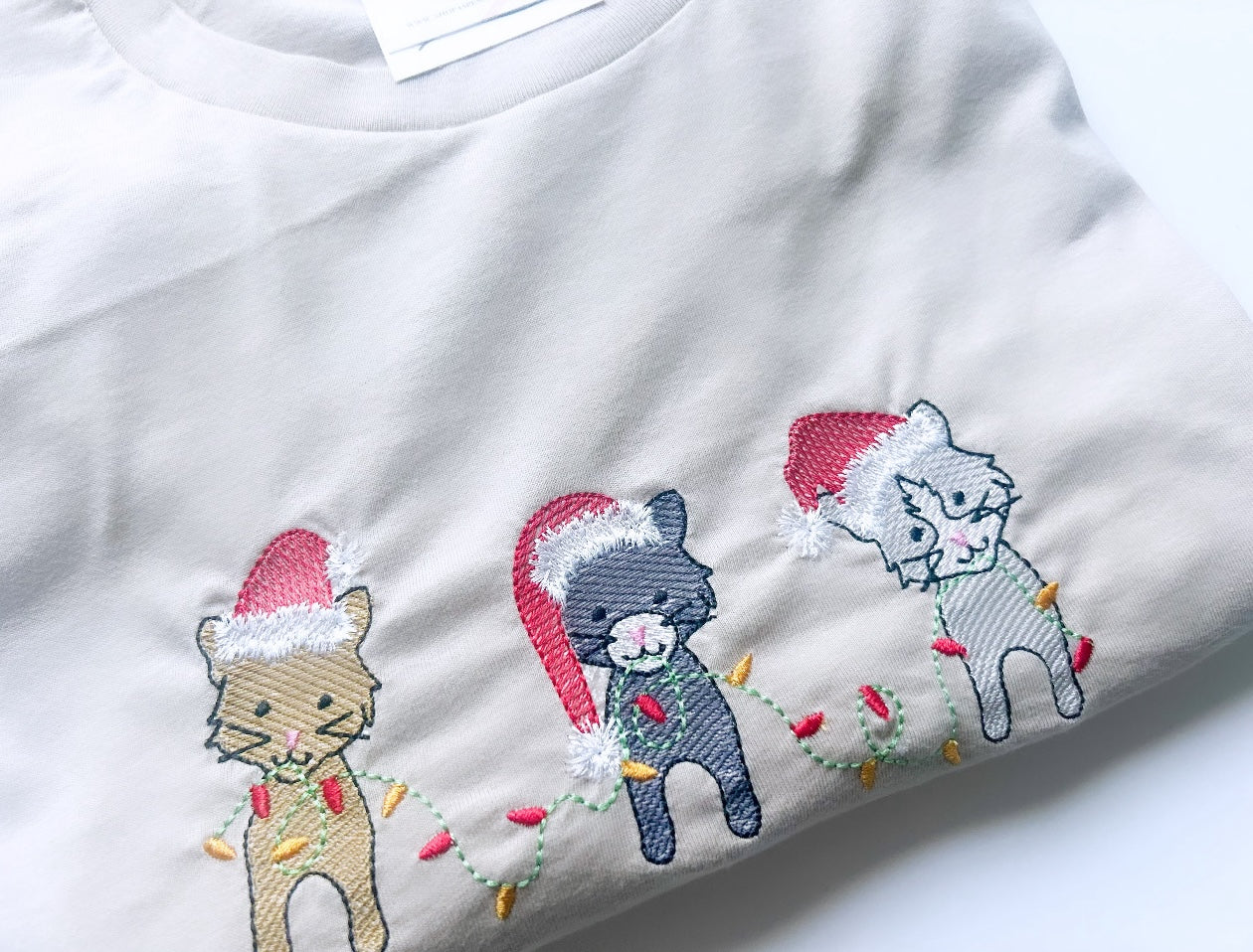 Meowy Christmas - Christmas Embroidered Crew Neck