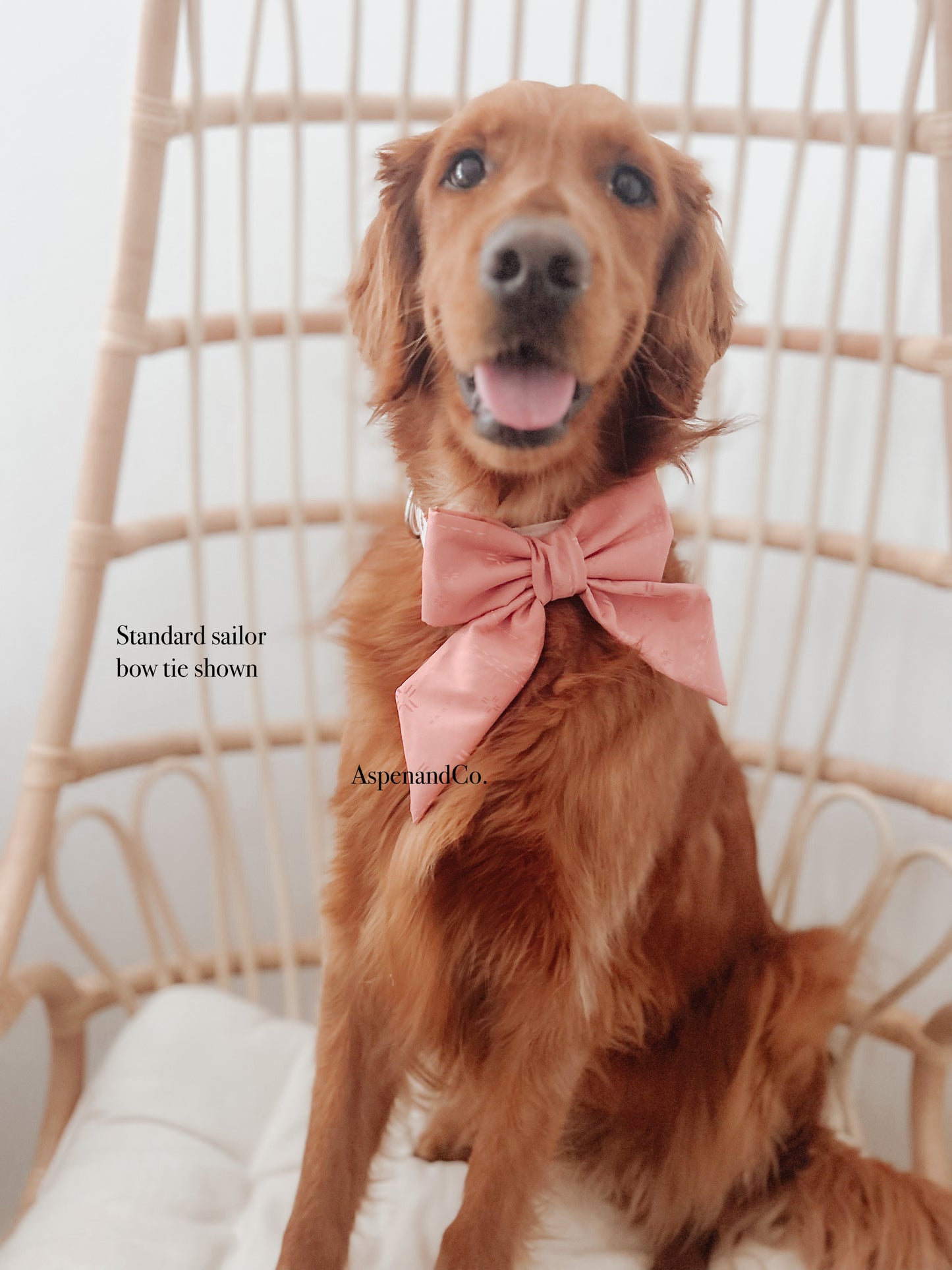 Fluffy Dog Collar Bow Tie - Pink