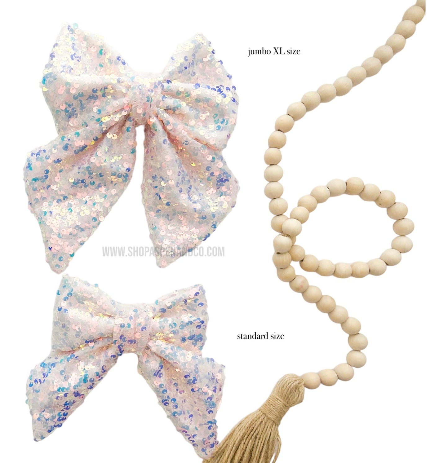 Fluffy Dog Collar Bow Tie - Sparkle (Sequins)