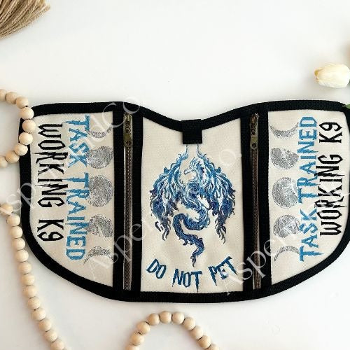Service Dog vest with dragon and moons