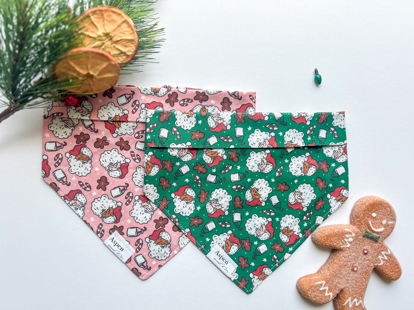 Saint Nick ( Green or Pink ) Holiday Dog Bandana