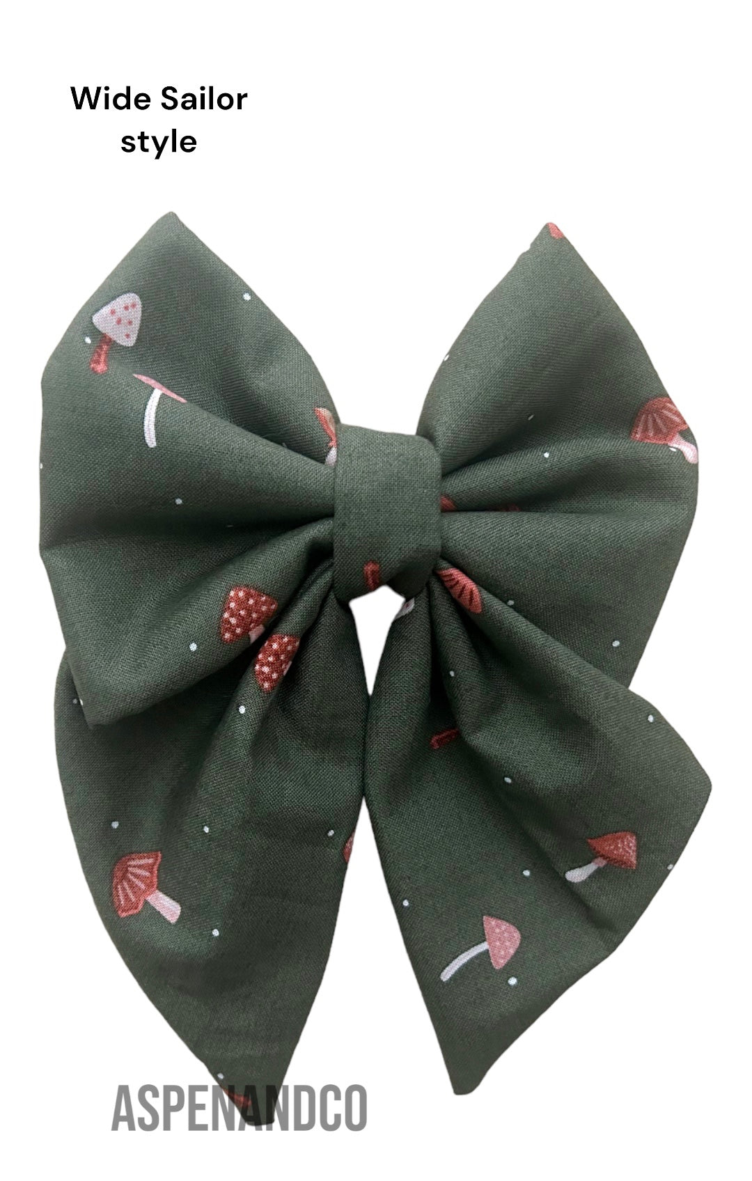 Fluffy Dog Collar Bow Tie - Mushrooms