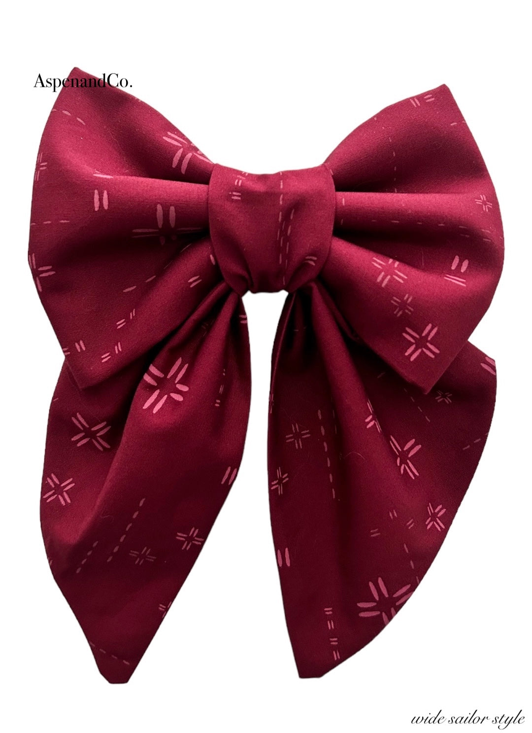 Fluffy Dog Collar Bow Tie -Burgundy
