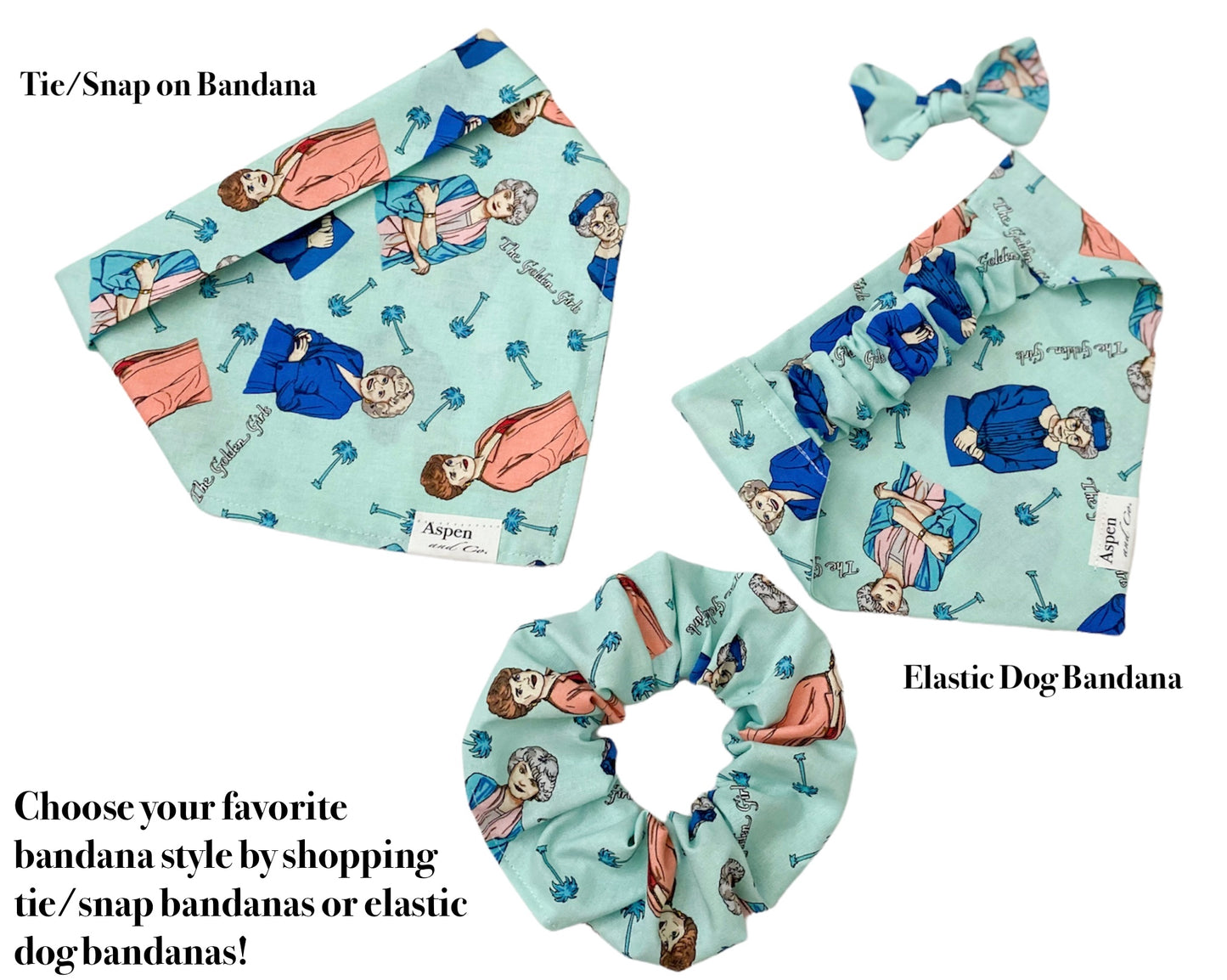 Shady Pines Dog Bandana - Tie/Snap on