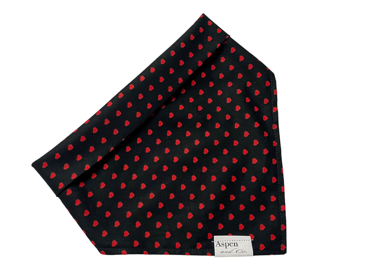 Dog Bandana- Sweetheart (black-with or without trim)