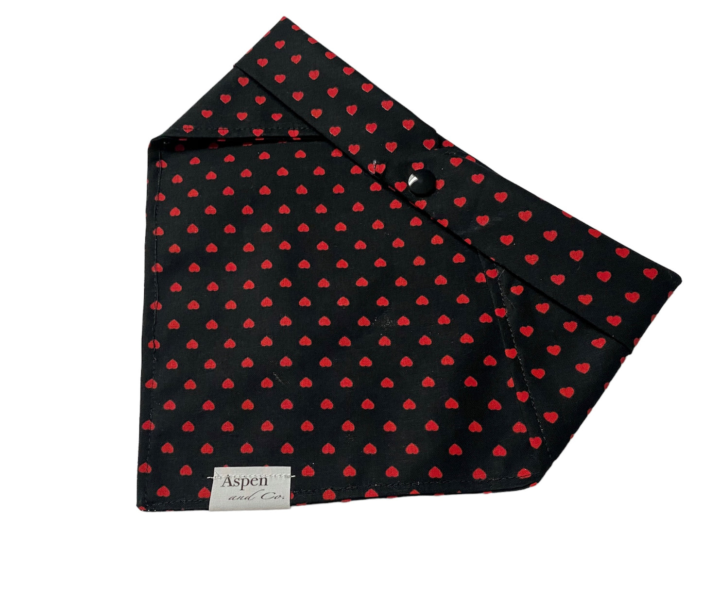 Dog Bandana- Sweetheart (black-with or without trim)