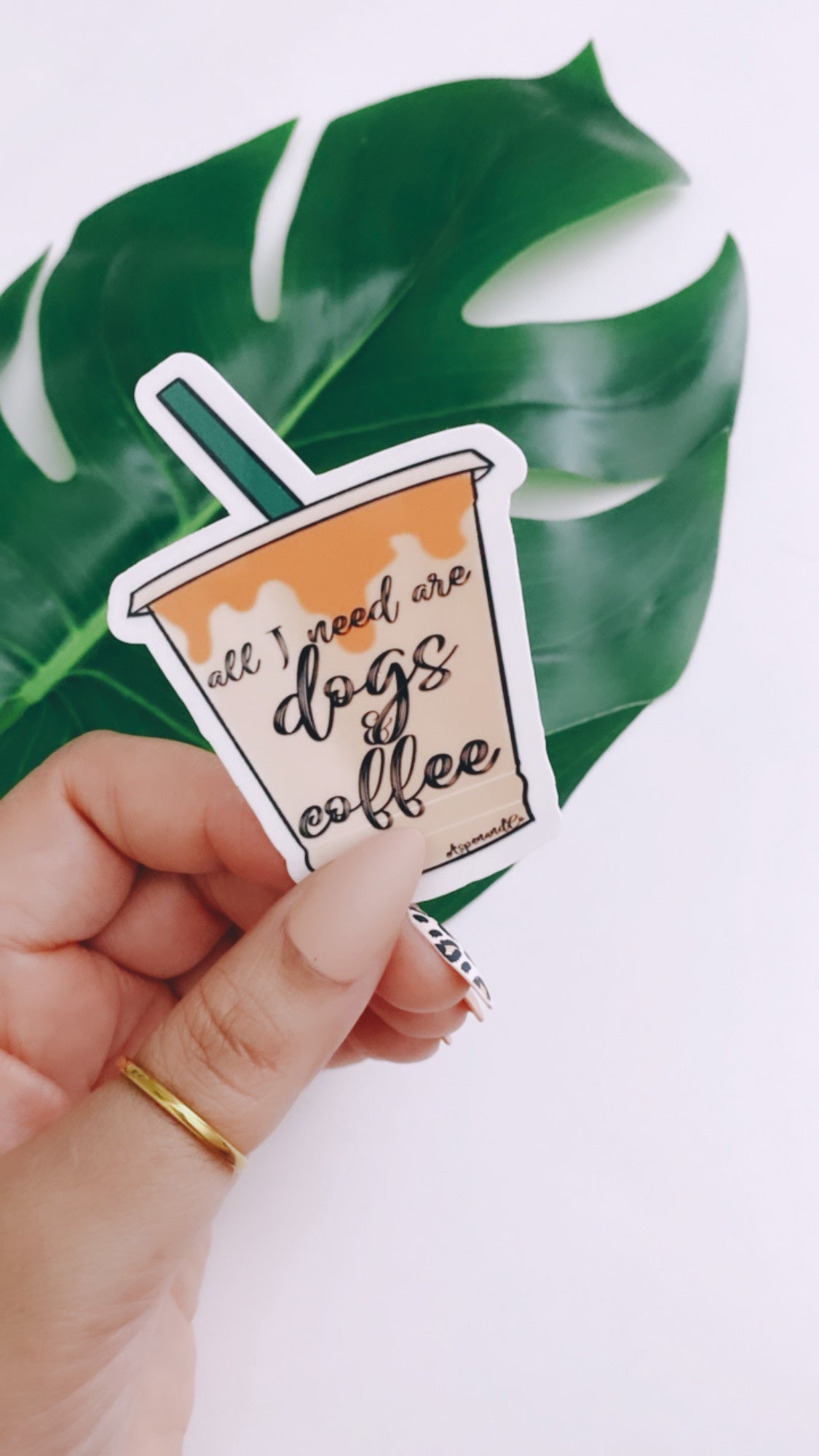 Mental Health Sticker - Dogs and Coffee