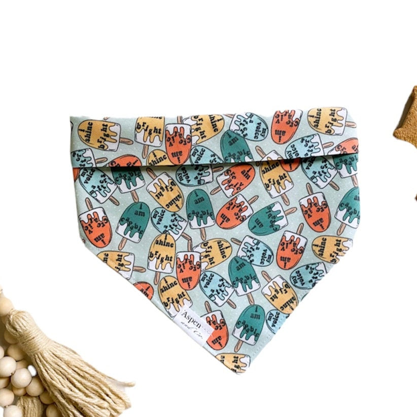 Mental Health Dog Bandana - Positive Pops - Popsicles Dog Bandana, Mental Health Shirt, Mental Health Matters, Dog Lover Gift
