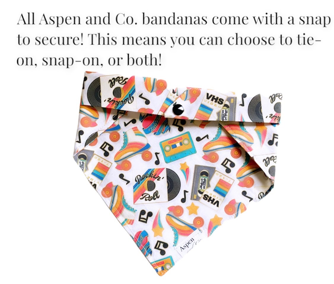 Dog Bandana - Nostalgia - Roller Skates Dog Bandana, Puppy Bandana, I love the 90s, Dog Lover Gift, Dog Mom Gift, 90s kid bandana