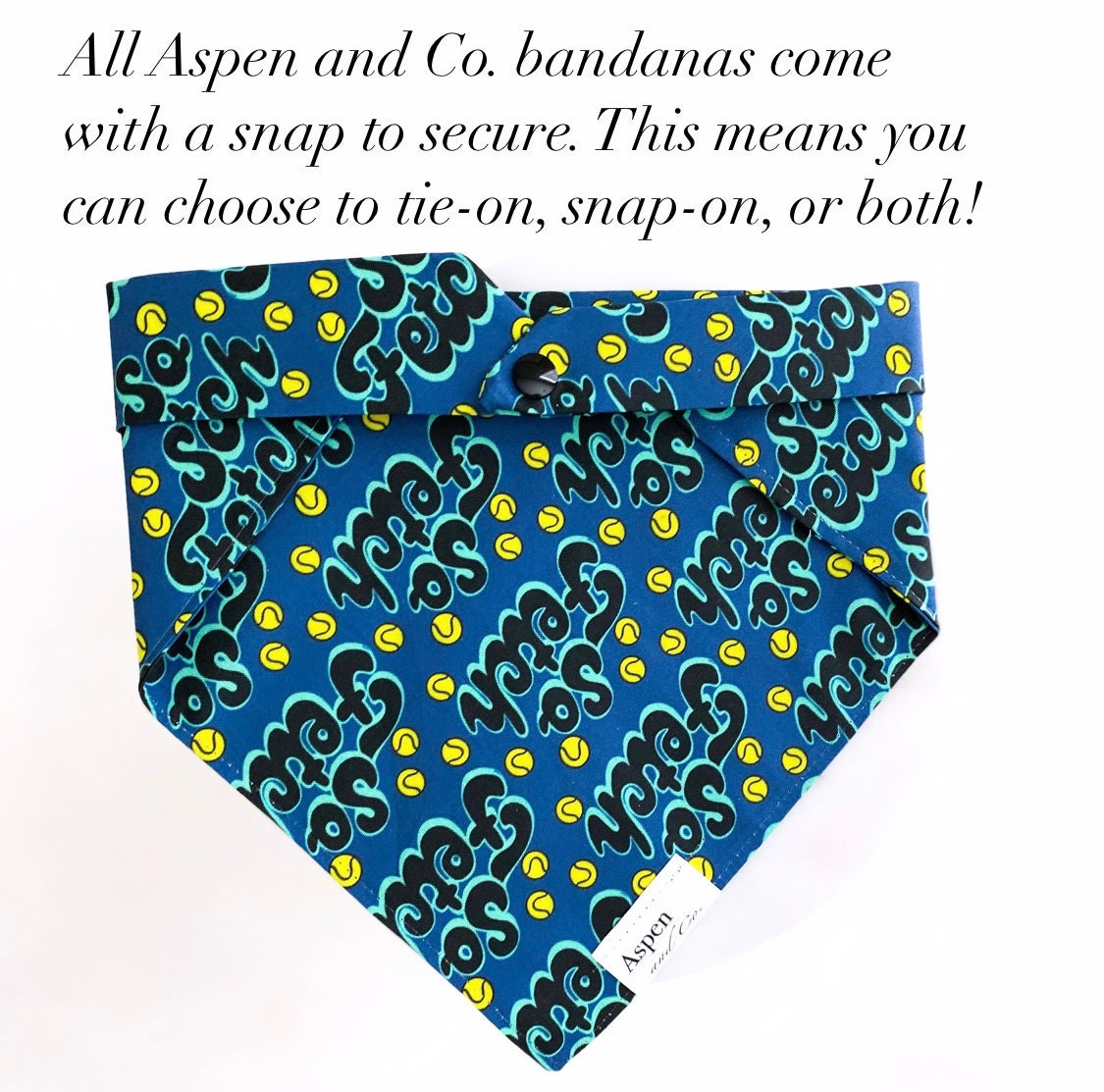 Dog Bandana - Fetch - Funny Dog Bandana, Tennis Balls Puppy Bandana, Dog Accessories, Dog Bow, Puppy Accessories, Dog Lover Gift
