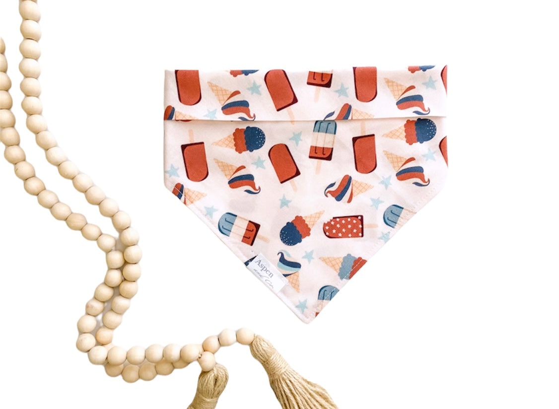 Dog Bandana - Neutral Popsicles (4th of July Bandana)