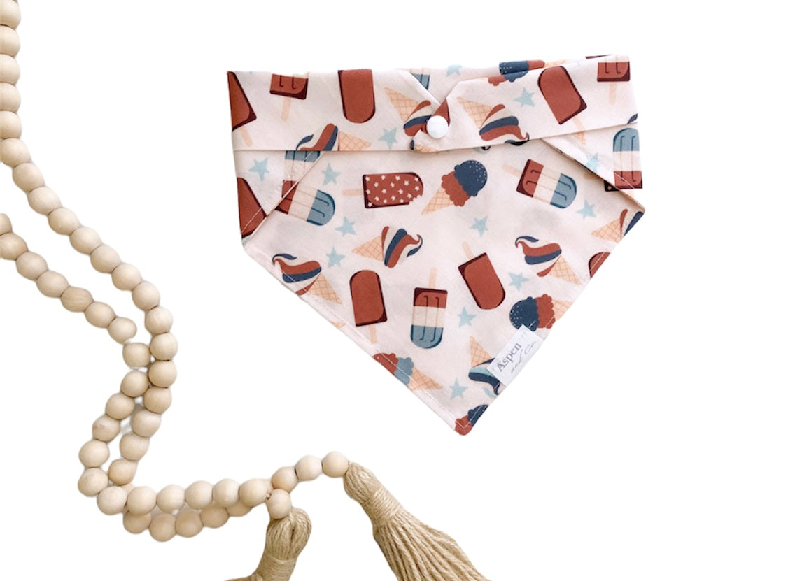 Dog Bandana - Neutral Popsicles (4th of July Bandana)