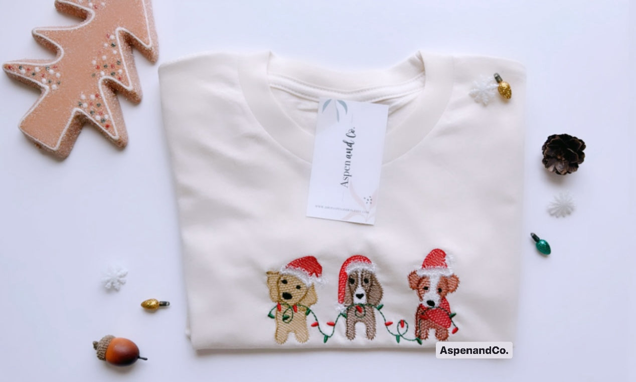 Merry Woofmas - Christmas Embroidered Crew Neck