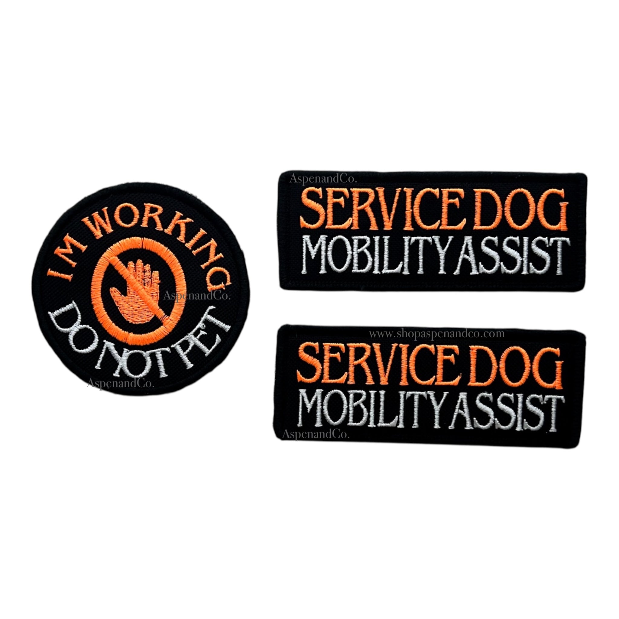 service dog mobility assistance patch set working dog do not pet embroidered patches