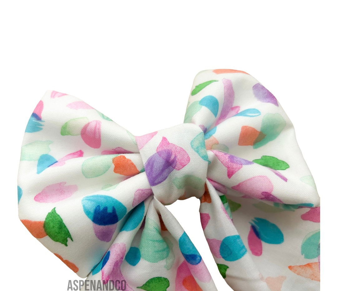Fluffy Dog Collar Bow Tie - Party