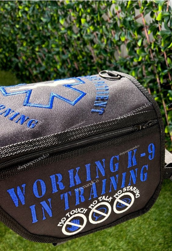 working k9 tactical dog harness with embroidery and zippered pockets