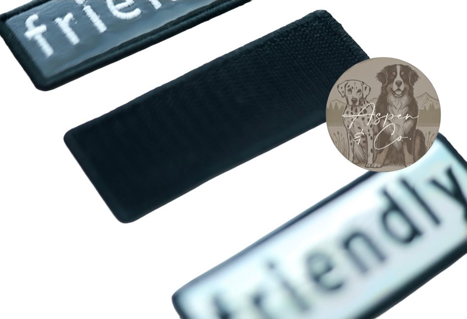 Close-up of the hook side backing on the reverse of a holographic embroidered dog patch, designed for easy attachment to collars, harnesses, vests, or capes with loop fasteners.