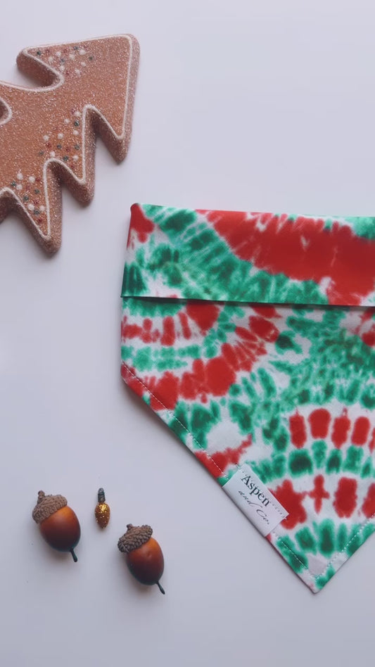 Tie Dye Christmas - Holiday Dog Bandana
