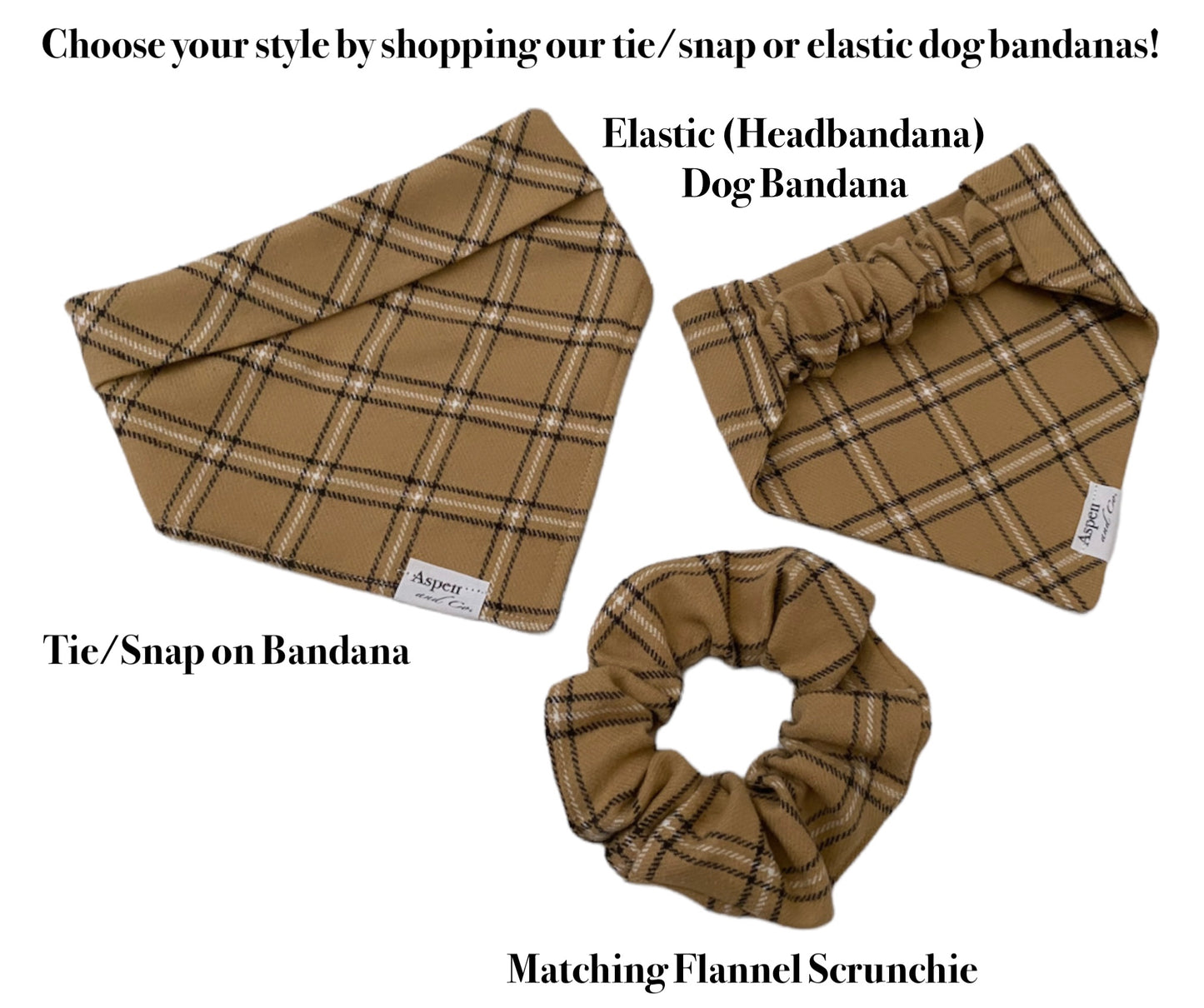 Fall Flannel - Tie/Snap Dog Bandana